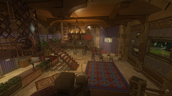 The Gilded Gavel's basement auction hall, located in the Goblet