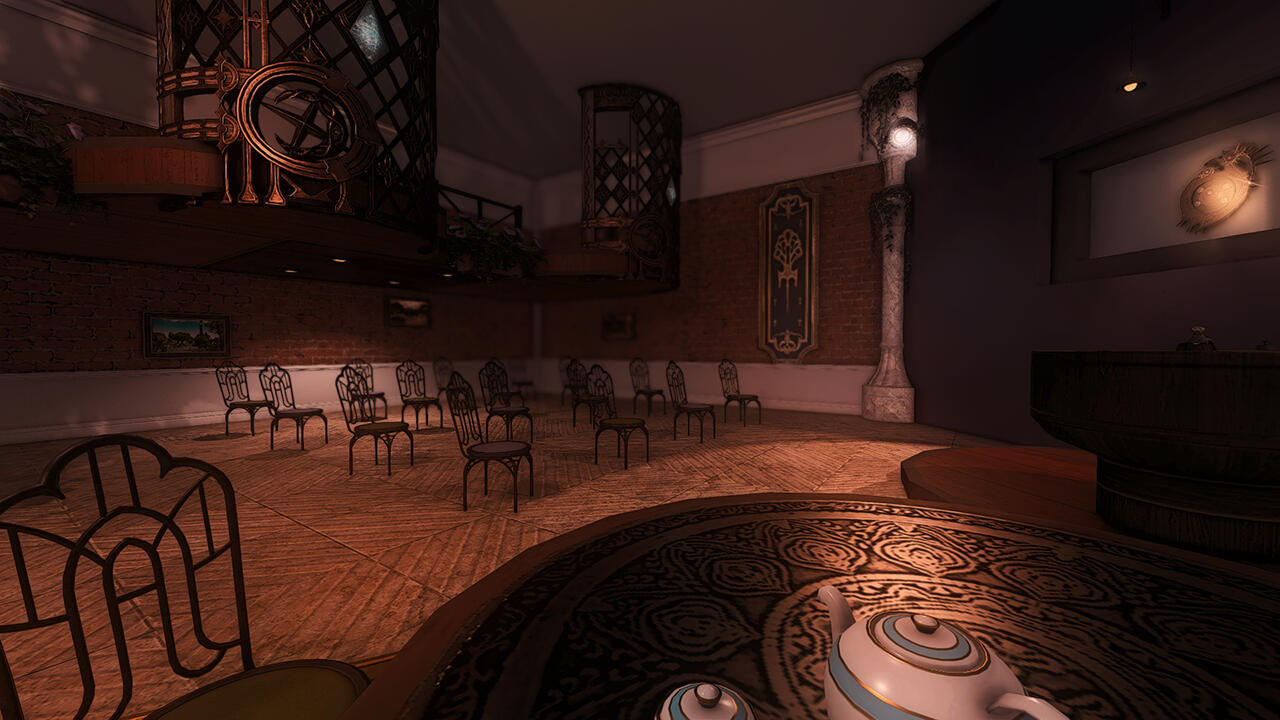 The Gilded Gavel's basement auction hall, located in the Goblet